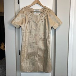 Walter Short Sleeve Gold Metallic Dress